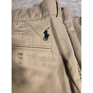Polo Ralph Lauren Mens Classic Tan Khaki Chino Pants Cotton Straight Leg Trouser
